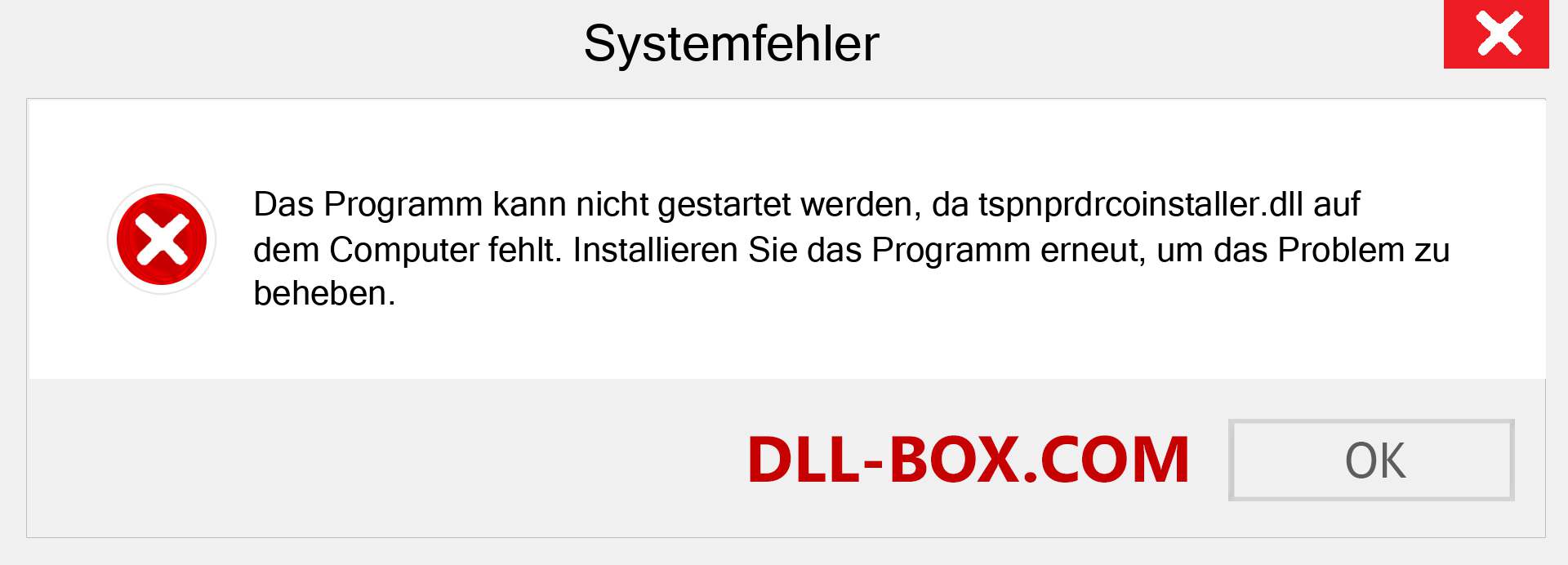 tspnprdrcoinstaller.dll-Datei fehlt?. Download für Windows 7, 8, 10 - Fix tspnprdrcoinstaller dll Missing Error unter Windows, Fotos, Bildern